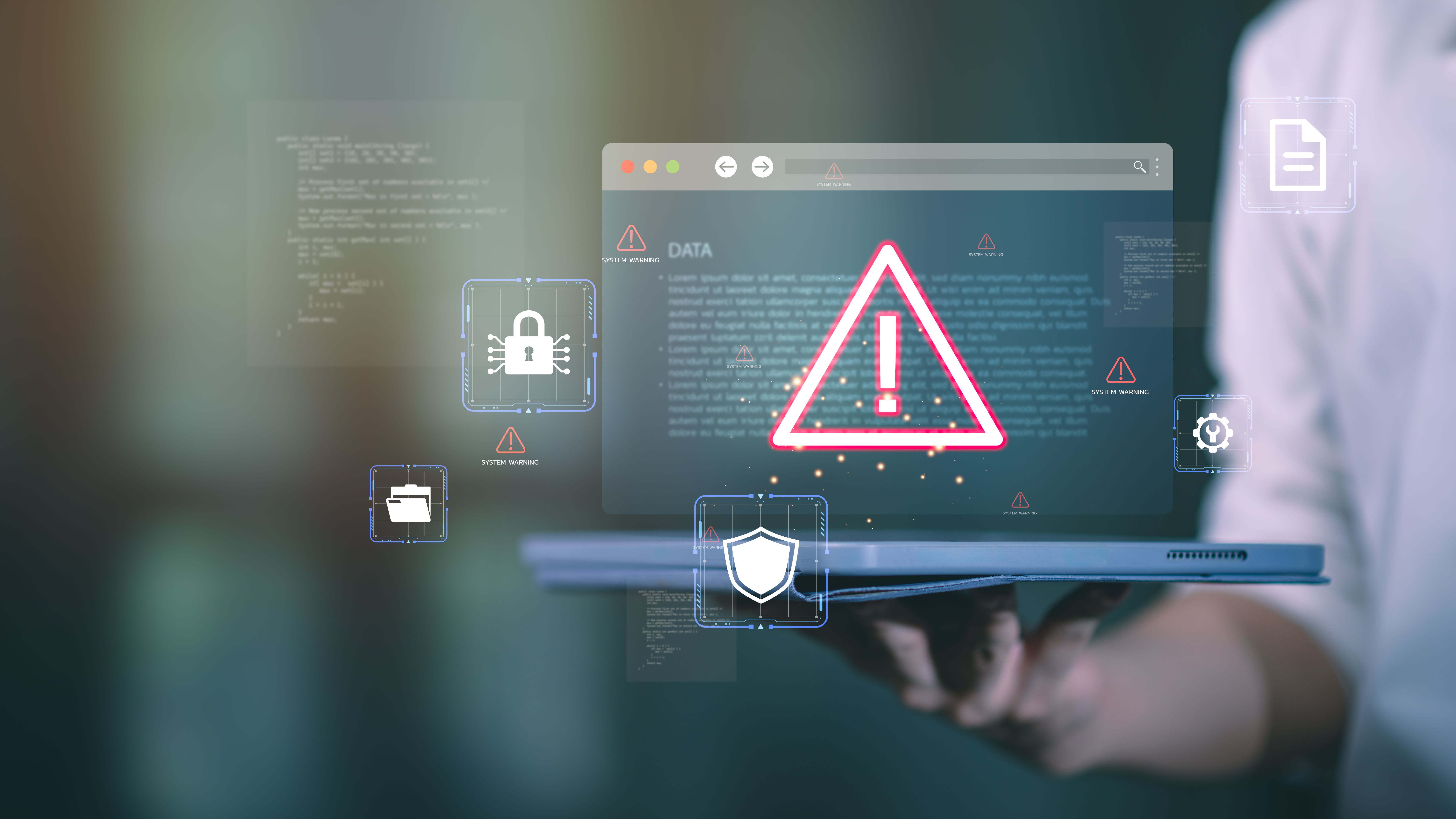 Alerta de ciberseguridad en pantalla